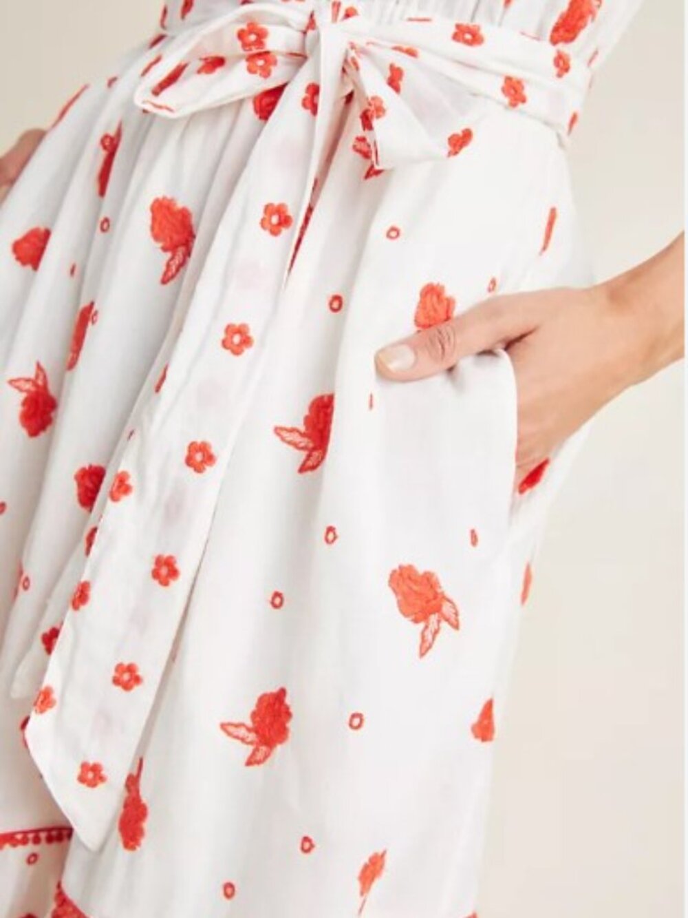 Anthropologie Esme Embroidered Floral Maxi Dress Boho Tiered Cottagecore Sz M - Picture 5 of 14